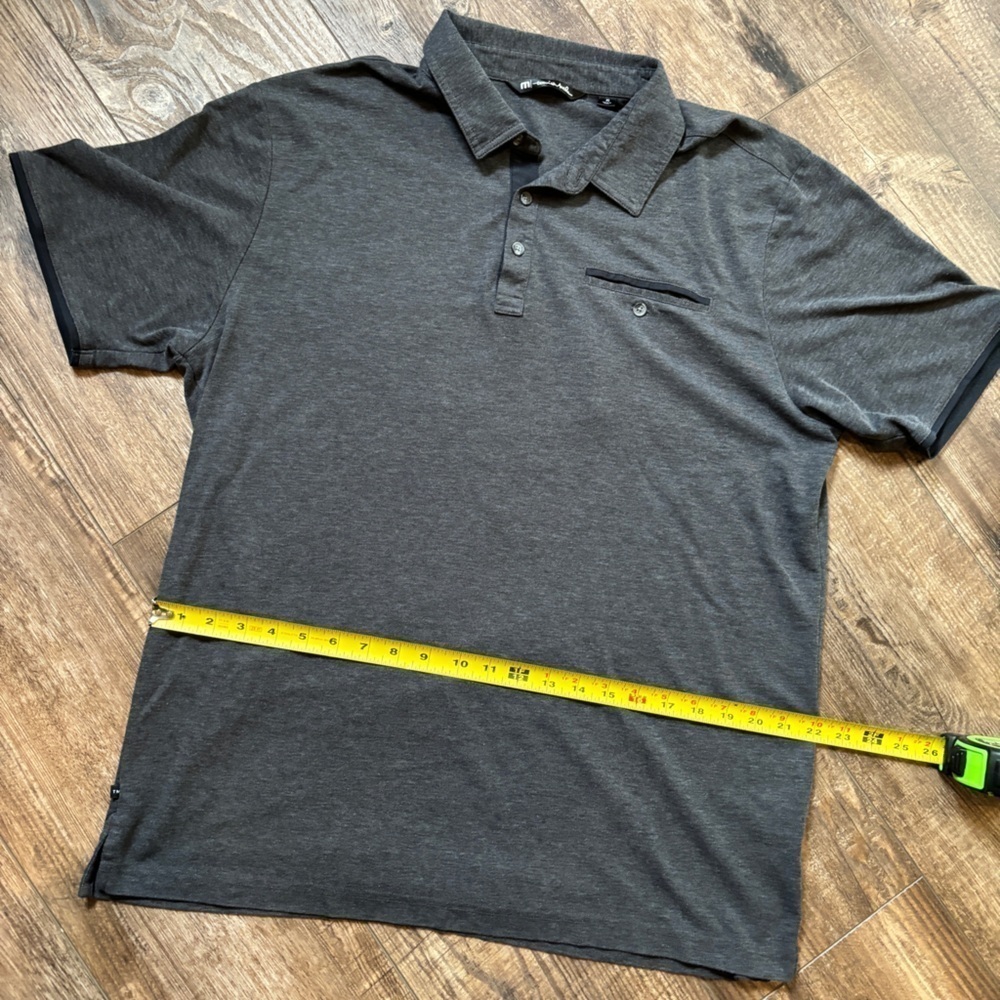 Travis Mathew Golf Polo Shirt Dark Grey Front Pocket Men's XL - Picture 7 of 8